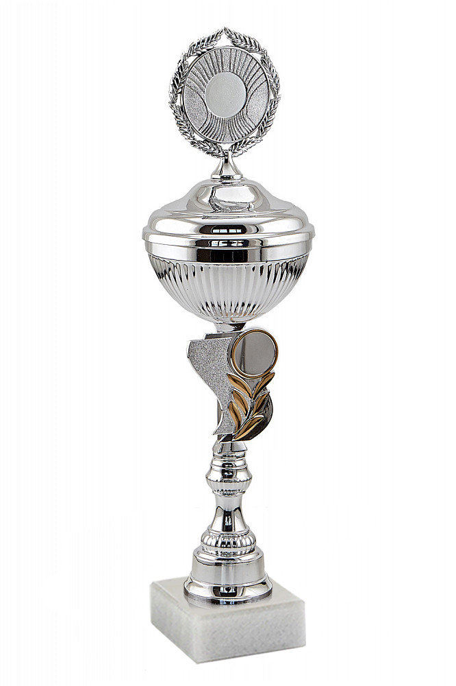Кубок "Алмаз" на мраморной подставке с крышкой , высота 36 см,чаша 10 см  арт.096-240-100 КС100