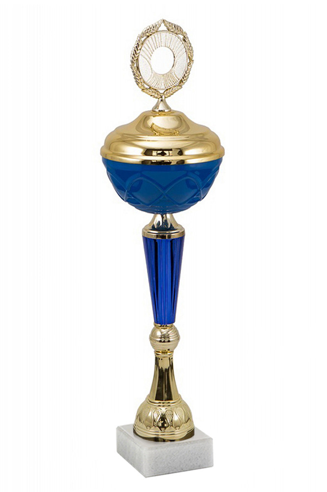 Кубок "Лазурит" на мраморной подставке с крышкой , высота 38 см,чаша 110 см арт.098-260-100 КЗ100 - фото 1 - id-p216259910