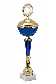 Кубок "Лазурит" на мраморной подставке с крышкой , высота 41  см,чаша 10 см  арт.098-290-100 КЗ100