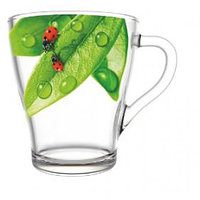 Кружка для чая 250мл.,зеленый лист,арт.дек-1649-д9