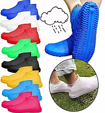 Силиконовые защитные чехлы для обуви от дождя и грязи с подошвой L (серый), фото 2