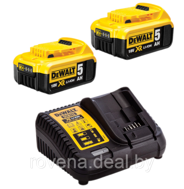 Комплект аккумуляторов DEWALT XR 5Ah 18V DCB184 ОРИГИНАЛ с универсальным зарядным устройством DeWalt DCB115 - фото 1 - id-p216262454