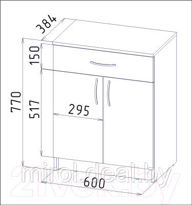 Тумба Интерлиния ВТ-018 - фото 5 - id-p216266735