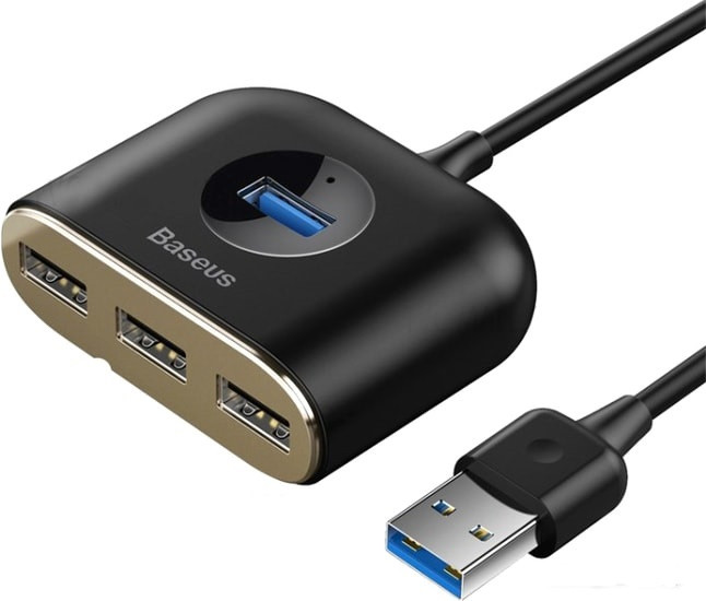 USB - Xaб Baseus CAHUB-AY01 USB3.0 + 3xUSB2.0 1 м Черный - фото 1 - id-p215524622