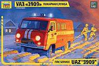 Сборная модель "УАЗ 3909 Пожарная служба",43001