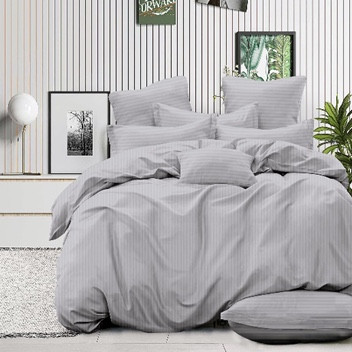 Постельное белье, страйп сатин, Евро размер