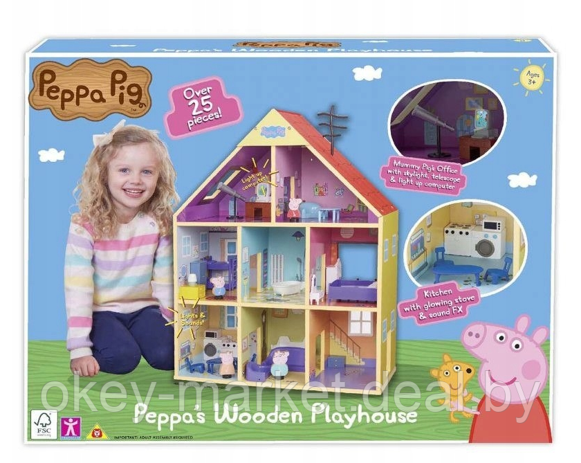 Игровой набор Peppa Pig деревянный Коттедж Делюкс 07321 - фото 2 - id-p216289747
