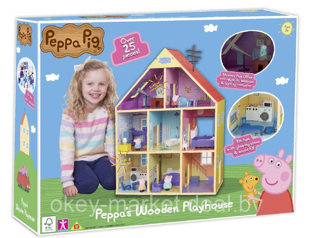 Игровой набор Peppa Pig деревянный Коттедж Делюкс 07321 - фото 4 - id-p216289747