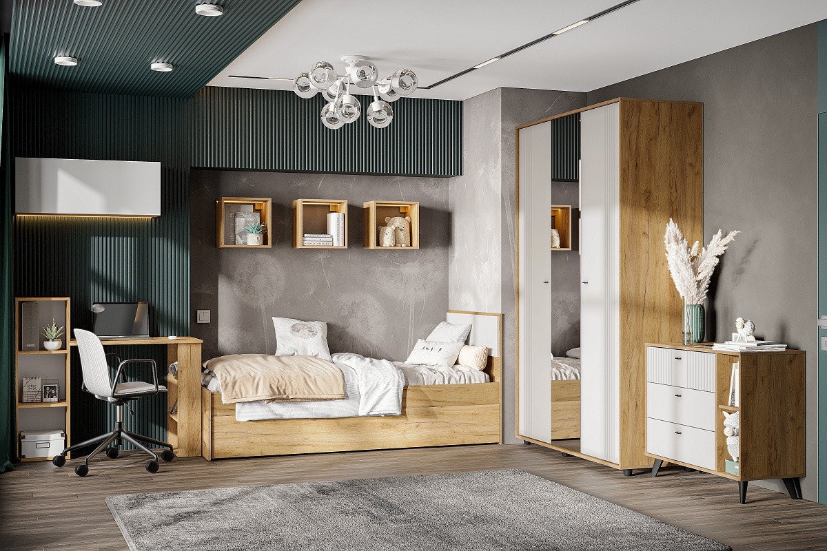 Спальня для подростка Милан модульная - набор 2 фабрики SV-мебель - фото 2 - id-p216308524
