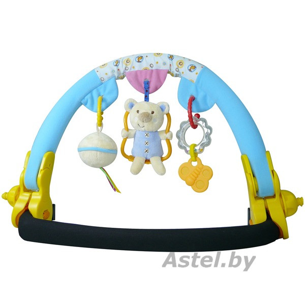 Дуга с игрушками для коляски и автокресла стульчика Biba Toys QB395 МАЛЫШКИ МИШКИ голубой/ розовый - фото 3 - id-p216309996