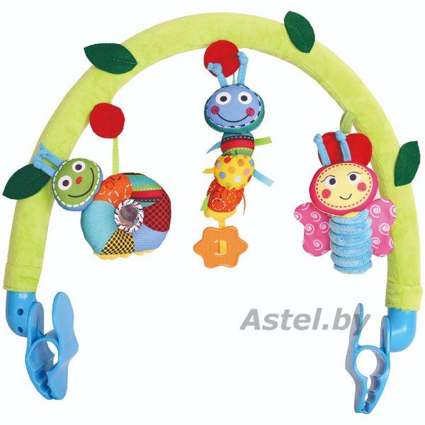 Дуга с игрушками для коляски и автокресла стульчика Biba Toys BP143 Счастливые Гусенички - фото 1 - id-p216309997