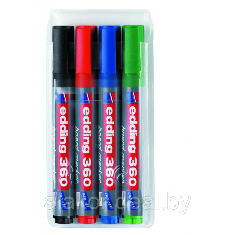 Набор маркеров для досок Edding, 4 цвета, ассорти - фото 1 - id-p216310607