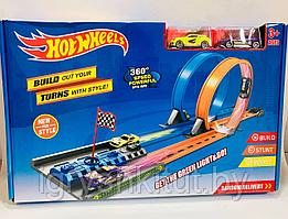 Трек Хот Вилс (Hot Wheels) двойное кольцо с пусковым механизмом, аналог