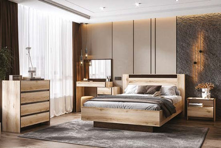 Спальня Прага модульная набор 4 дуб венге/дуб делано фабрика SV-мебель, фото 2
