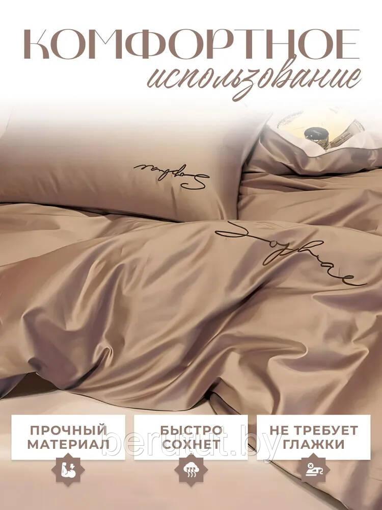 Комплект постельного белья Евро MENCY ЖАТКА Бежевый/кремовый - фото 2 - id-p216312057