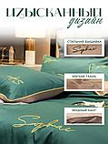 Комплект постельного белья Евро MENCY ЖАТКА Зеленый/бежевый, фото 2