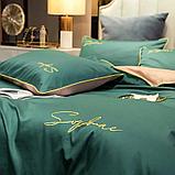 Комплект постельного белья Евро MENCY ЖАТКА Зеленый/бежевый, фото 5