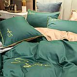 Комплект постельного белья Евро MENCY ЖАТКА Зеленый/бежевый, фото 6