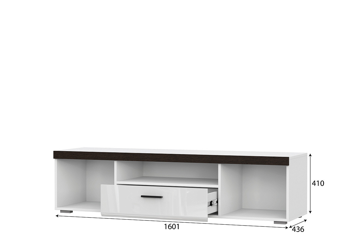 Тумба под телевизор Соло (белый глянец/белый) фабрики SV-мебель - фото 2 - id-p125094323