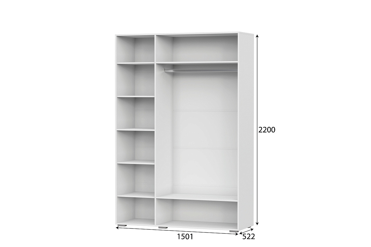 Шкаф трехстворчатый Соло 1,5м (белый глянец/белый) фабрики SV-мебель - фото 2 - id-p164216481