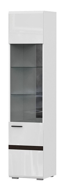 Пенал-витрина Соло (белый глянец/белый)  фабрики SV-мебель