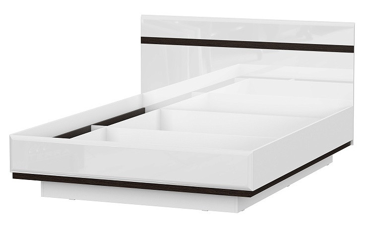Кровать 160 Соло с основанием ЛДСП (белый глянец/белый) фабрики SV-мебель - фото 1 - id-p164216279