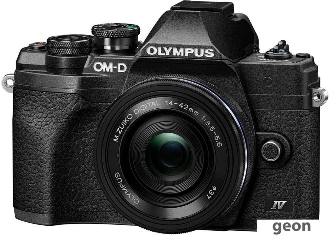Беззеркальный фотоаппарат Olympus OM-D E-M10 Mark IV Kit 14-42mm (черный) - фото 1 - id-p216314138