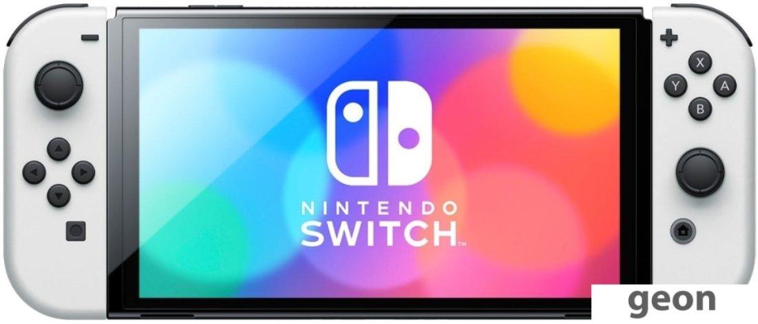 Игровая приставка Nintendo Switch OLED (белый) - фото 2 - id-p216315204