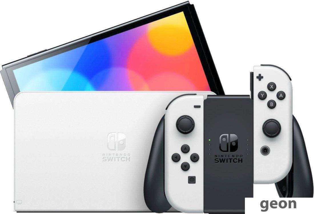Игровая приставка Nintendo Switch OLED (белый) - фото 3 - id-p216315204