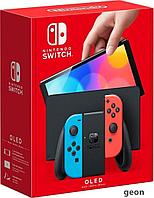 Игровая приставка Nintendo Switch OLED (черный, с неоновыми Joy-Con)