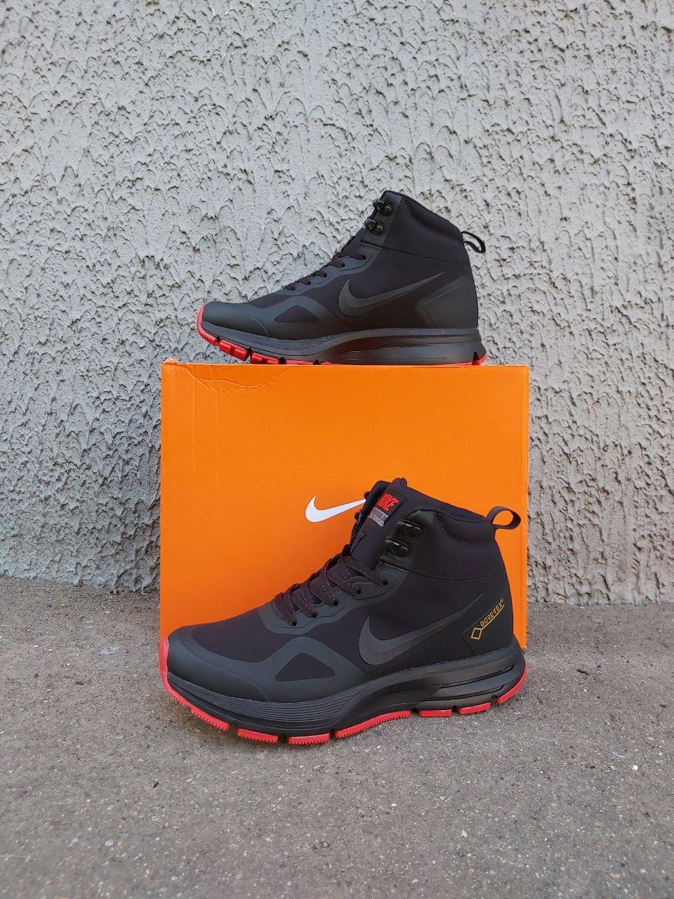 Мужские зимние термо кроссовки Nike Air Relentless 26 Mid Gore-tex черные - фото 3 - id-p216321556