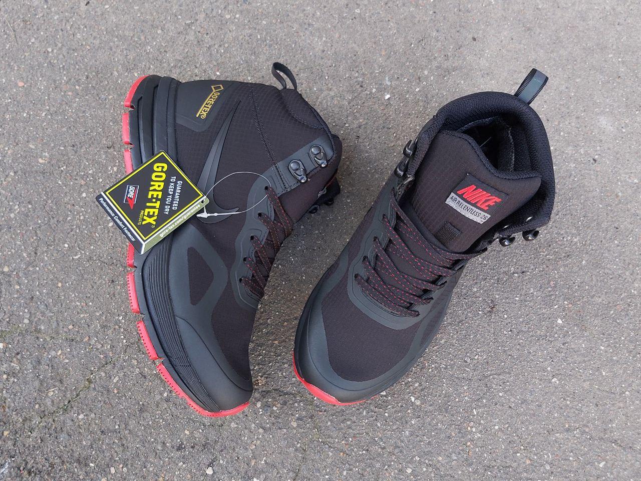 Мужские зимние термо кроссовки Nike Air Relentless 26 Mid Gore-tex черные - фото 4 - id-p216321556