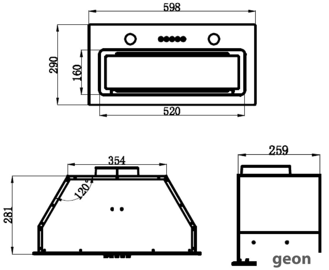 Кухонная вытяжка MAUNFELD Trapeze 601GG (черный) - фото 2 - id-p216314424