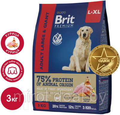 Сухой корм для собак Brit Premium Dog Adult Large and Giant с курицей / 5049998 - фото 2 - id-p216323220