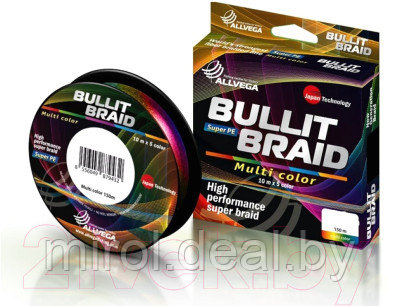 Леска плетеная Allvega Bullit Braid 0.18мм 150м / BB150MC18 - фото 2 - id-p216326300