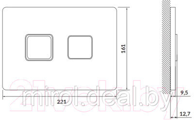 Кнопка для инсталляции Cersanit Accento Square 63530 - фото 3 - id-p216322391