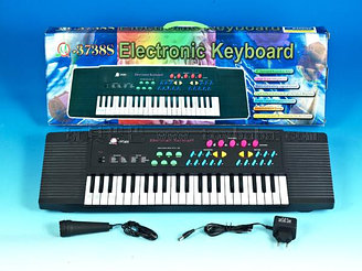 Детский электронный синтезатор 62 см- пианино с микрофоном «Electronic Keyboard» QS-3738-S