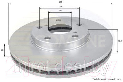 Тормозной диск Comline ADC0145V - фото 2 - id-p216326467