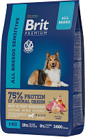 Сухой корм для собак Brit Premium Dog Sensitive с ягненком и индейкой / 5050048