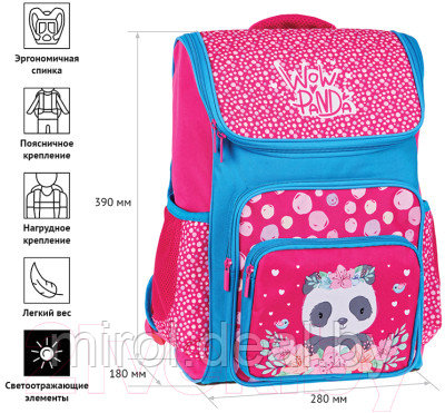 Школьный рюкзак ArtSpace Happy School Panda / Uni_17682 - фото 8 - id-p216327204