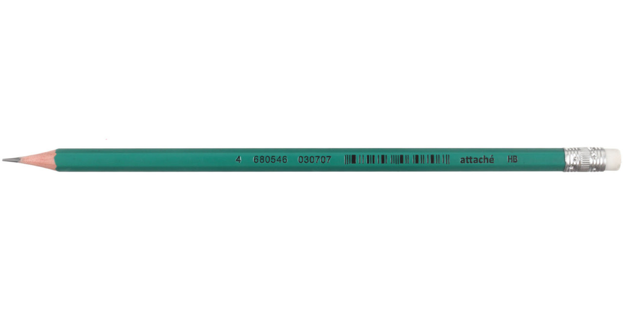 Карандаш чернографитный Attache твердость грифеля ТМ, с ластиком, корпус зеленый - фото 2 - id-p216330727