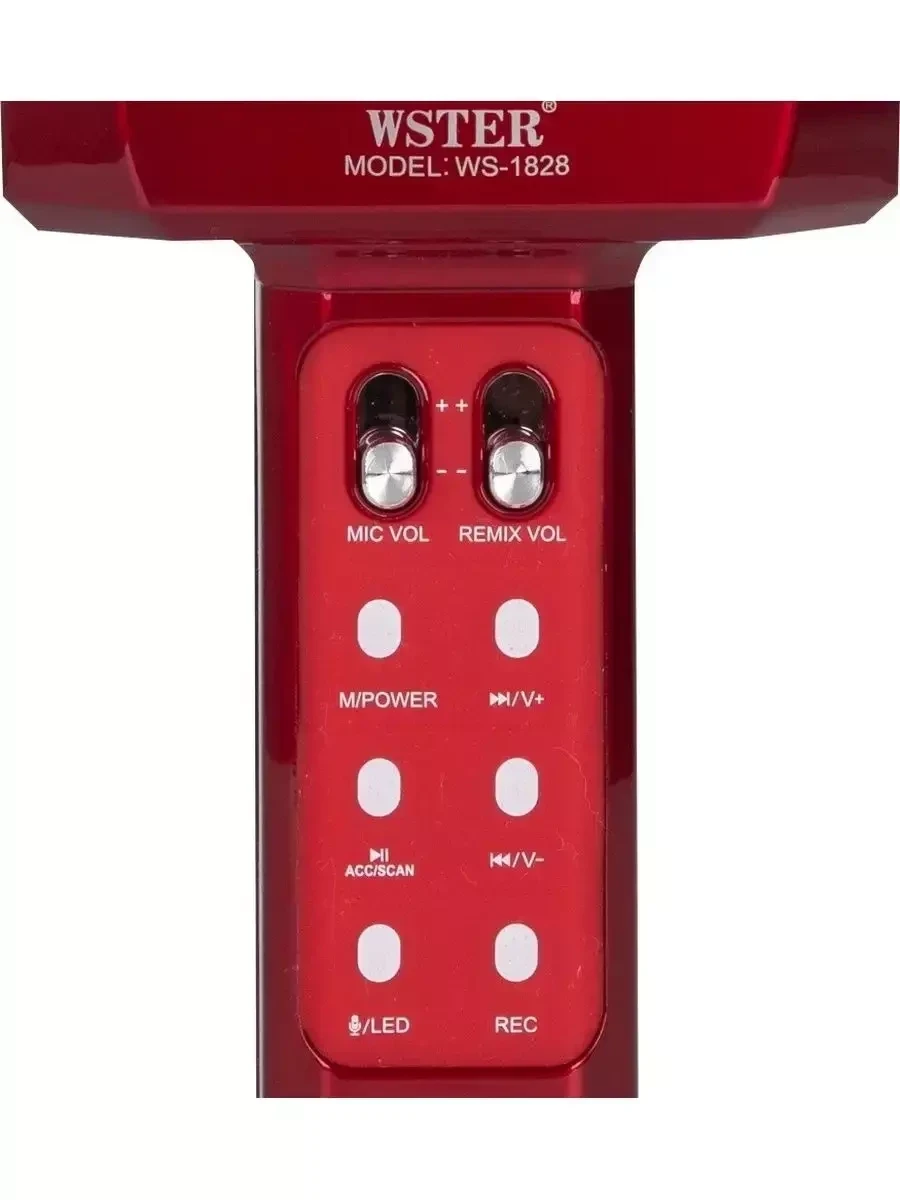 Оригинальный караоке-микрофон WSTER WS-1828 (красный) - фото 3 - id-p216343538