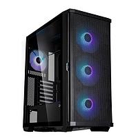 Корпус ZALMAN Z10 PLUS, ATX, BLACK, WINDOW, 2x3.5", 2x2.5", 2xUSB3.0, 1xUSB 3.1 Type-C, FRONT 3x140mm ARGB,