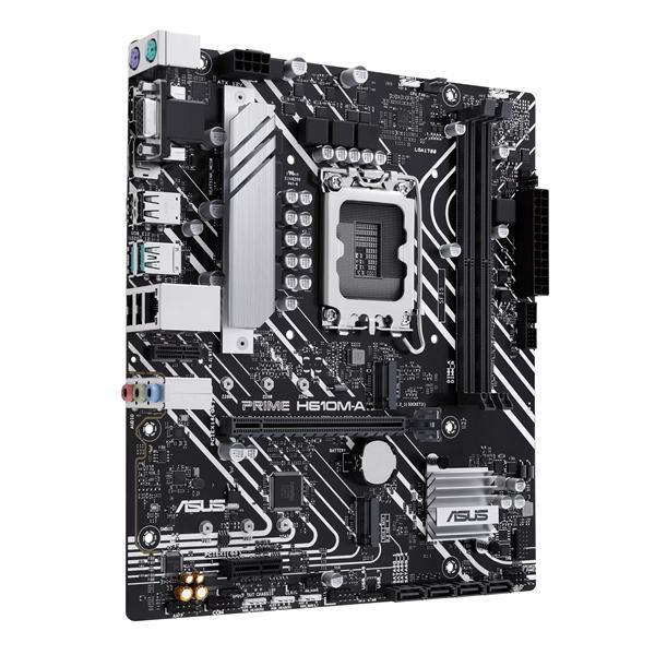 Материнская плата ASUS PRIME H610M-A-CSM, LGA1700, H610, 2*DDR5, VGA + DP + HDMI, 4 SATA 6, 2*M.2, USB 3.2, - фото 1 - id-p216355997