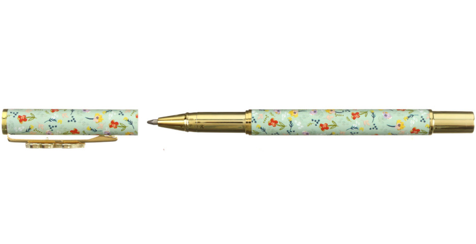 Ручка подарочная шариковая Meshu Bloom корпус зеленый с паттерном - фото 2 - id-p216357842