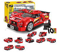 31017 Конструктор Decool Гоночный автомобиль 10в1, 217 деталей, аналог Лего Техник (LEGO Technic)