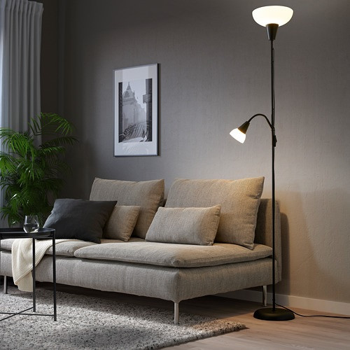 IKEA/ ТОГАРП Торшер/лампа для чтения, черный/белый - фото 2 - id-p165105207