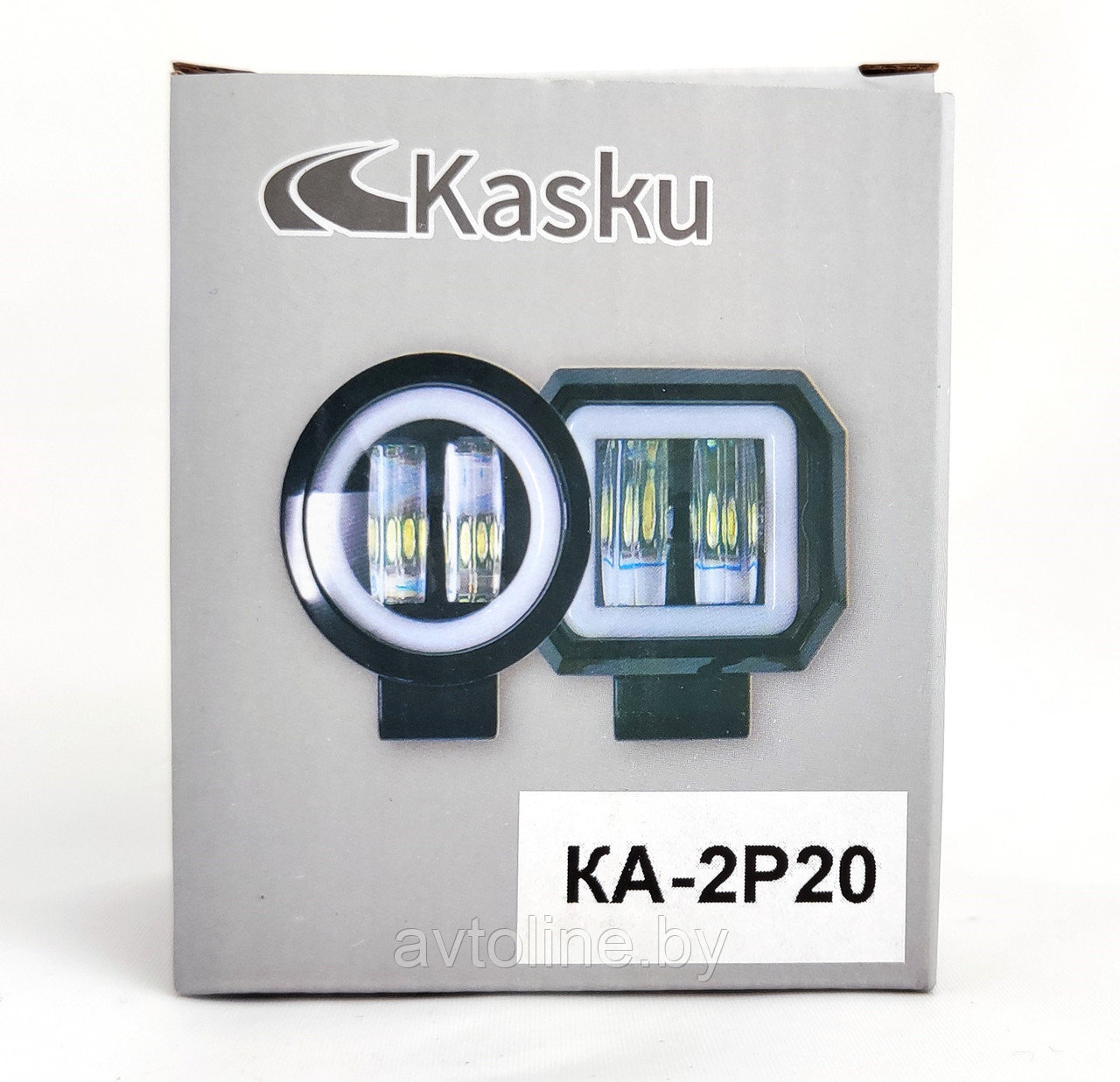 Фара светодиодная квадратная линзовая 2 светодиода 9-32В KASKU KA-2P20 - фото 3 - id-p184435594