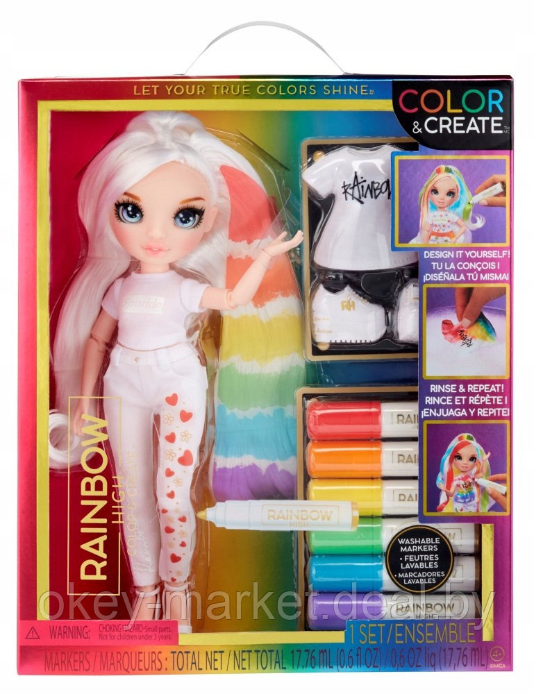 Кукла Rainbow High с голубыми глазами серия Color & Create - фото 2 - id-p216362223