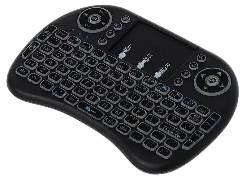 Беспроводная USB клавиатура джойстик с тачпадом для TV Mini Keyboard (клавиатура на русском и английском - фото 3 - id-p208644784